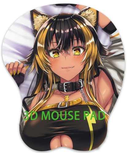 3D Mauspad mit Silikon Brüste Mousepad mit Handauflage. Anti Rutsch Anime Manga Maus Pad Handgelenkauflage für Büro Spiel (Chlo)