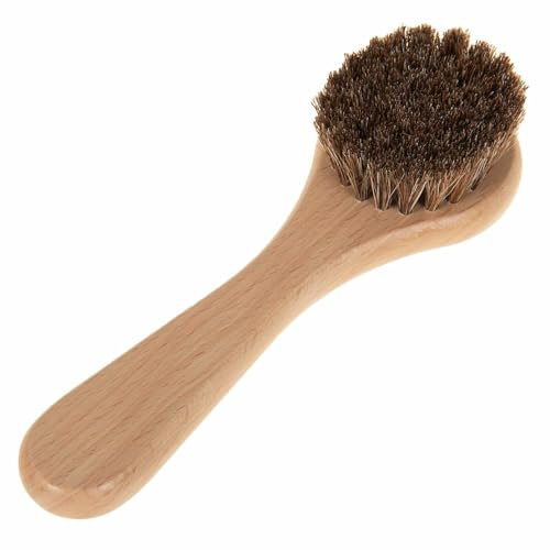 SIDCO Gesichtsbürste Rosshaar Massagebürste Trockenbürste Peelingbürste Holzbürste