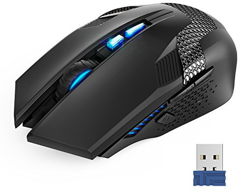 TECKNET Wireless Gaming Mouse, 2.4G USB Optical Gaming Mouse Wireless, 8 Buttons, 4800DPI Nano Receiver for Win11, Win10, Win8, Win7, Vista, MAC