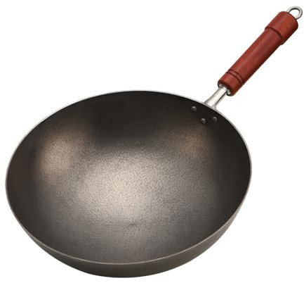 sjdoPulse Olla de titanio, antiadherente, olla redonda forjada a mano, sin revestimiento, utensilios de cocina (A 30 cm)
