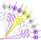 Snowfall Reusable Disco Ball Straws, 12 Pcs Disco Party Decorations Straws Plastic Straws for Bachelorette Party Holiday for Bachelorette Party Holiday Wedding Birthday (Silve/Yellow/Purple)