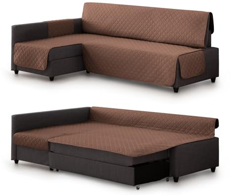 Milica Gepolsterter Bezug kompatibel mit IKEA Friheten Ecksofa | Waschbarer Schutz in elegantem Design | Für Linke oder rechte Chaiselongue geeignet | Für Haustiere und Kinder geeignet | Farbe Braun