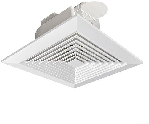 FUBESK Bathroom Extractor Fan 6-10 inch Exhaust Fan, Square Wall Mounted Vent Fans Ceiling Extractor Fan for Kitchen Ceiling Office (8in)