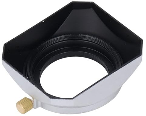 40.5mm Camera Lens Hood, Universal Aluminum Alloy Retro Square Matte Lens Hood Shade, Photography Accessory for 25mm Or Focal Length