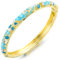 COOLSTEELANDBEYOND Damen Goldton Armreif Armband, Türkis Emaille Mosaik Muster, Funkelnden Kristall, Scharnierverschluss