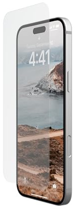 URBAN ARMOR GEAR Tempered Glass Displayschutzglas Apple iPhone 16 Plus (Zweifach gehärtetes Glas, Anti-Fingerabdruck, Inkl. Montagekit, Ultra klar)