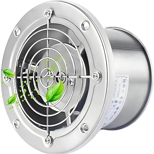ICEMOB Extracteur d'air Salle De Bain,Extracteur Air Chaud 2800 TR/Min,Ventilateur Mural Acier Inoxydable,Ventilateur Extracteur pour Cuisine,Serre,Garage,2800 TR/Min,150MM
