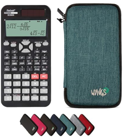 Rebell SC2060S inkl. WYNGS Schutztasche Türkis - Wissenschaftlicher Taschenrechner - Basic Set