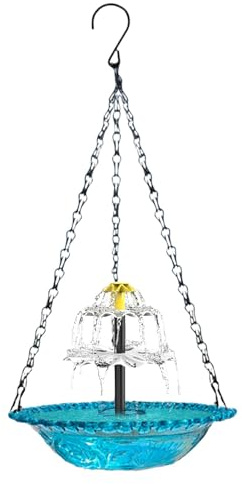 Fontaine solaire à suspendre pour oiseaux – Bain d'eau solaire de jardin | Baignoire d'extérieur en forme de colibri avec fontaine à énergie solaire pour bateaux, terrasse, patio, cour