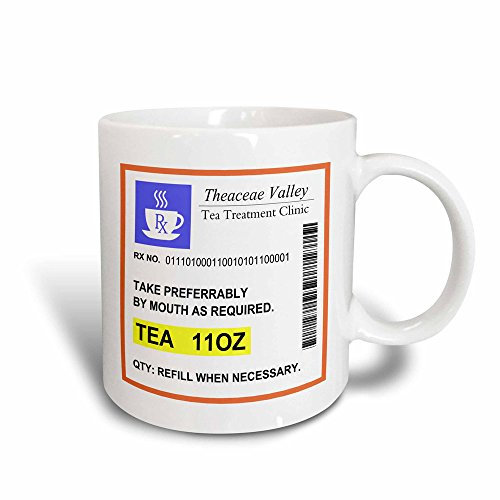 Coffee Mug Travel Mug Unique Tea Mug Durable Tea Cup Novelty Gift for Sister Women Home 330 Ml Funny Prescription Humorous Prescribed Cup of Tea Joke Medicine