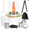 Tischkamin mit 3 Farben Deko Steinenmit, Tischfeuer Set für Indoor mit 2 Brennkammern für 4H Brenndauer, Bio Ethanol Kamin für Indoor & Outdoor, Balkon Wohnung Deko