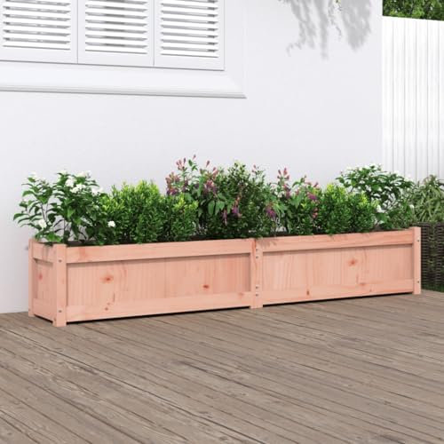 Festnight Jardinière Bois Extérieur jardinieres Exterieur Bac a Fleur Bois Carré Potager en Bois Bac Potager Surélevé Potager pour Cultiver Fleurs Herbes Plantes-Douglas naturel-180x31x31 cm