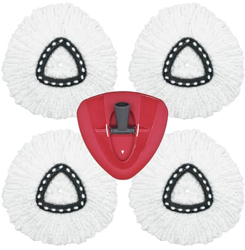 DLAIMI Spin - Testa di ricambio per mocio, base girevole, spazzola per la pulizia, manico compatibile con serbatoio Vileda Easywriting e Clean Turbo 1, testa in fibra ultra fine, set di ombinazione