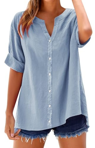 Camicia Donna Estiva, Blusa Donna Estiva Elegante, Top Nero, Top, Camicia Smanicata, di Lino, di Lino, Blusa, Camicetta, Camicetta
