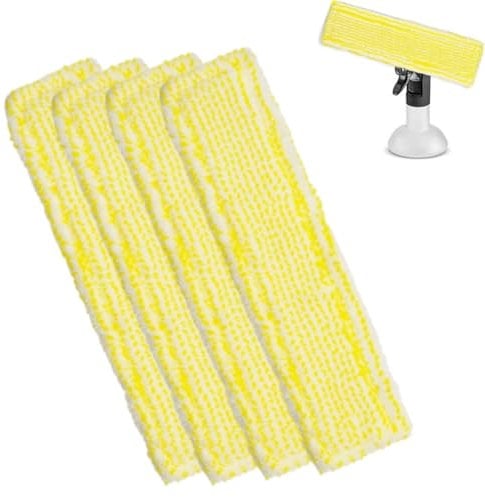 4 Pcs Chiffons de Nettoyage en Microfibre pour Karcher Bonnette Microfibre Lingette pour Lave Vitre Karcher WV2 WV5 WV6 Plus Premium pour Nettoyeur Vitre Aspirateur de Fenêtre Accessoires