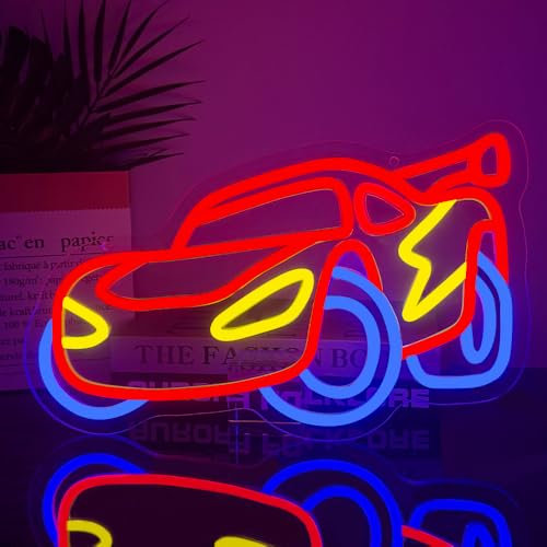 RuCvixkt Auto Neon Schild,Rennwagen LED Schild für Wanddekoration, Cooles Neon Licht für Teen Kinder Junge Männer Schlafzimmer, Spielzimmer, Geschenk für Party Geburtstag Weihnachten