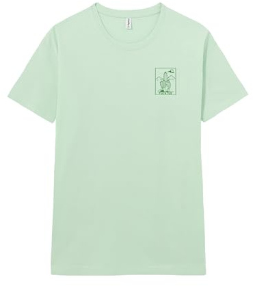 Pampling Maglietta a Maniche Corte, 100% Cotone, Abbigliamento Unisex per Uomo e Donna, Serigrafata con Girocollo e vestibilità Regolare, varietà di Colori (Cactus)