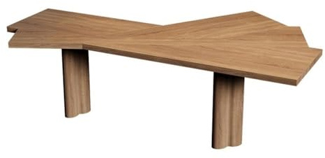 ZENGXJYCQINGJIANG Gaming Desk Minimalist Solid Wood Writing Desk with Stable Frame, Modern Irregular Laptop PC Table for Home Office(S)
