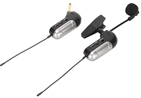 BONKZEBU Professionelles Kabelloses UHF-Instrumentenmikrofon mit um 360° Drehbarem, Festem Clamp/Holder für Blechblasinstrumente, Ideal für Individuelle Unterhaltung, 16 Gruppen von Frequenzpunkten