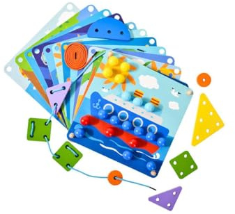KIOALXZ Giocattolo educativo coinvolgente che stimola le capacità cognitive con il giocattolo in legno per infilare i chiodi, interazione genitore-figlio, tavola per infilare i