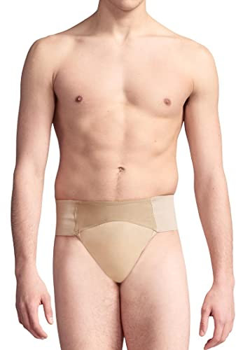 Capezio Herren Quilted Cotton Panel Thong Dance Belt Gesteppter Tanzgürtel, Natur, M EU