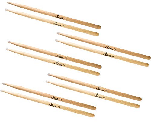 5 Paar XDrum Schlagzeug Sticks 7A Nylon Tip (tropfenförmiger Nylonkopf, Länge: ca. 392 mm)