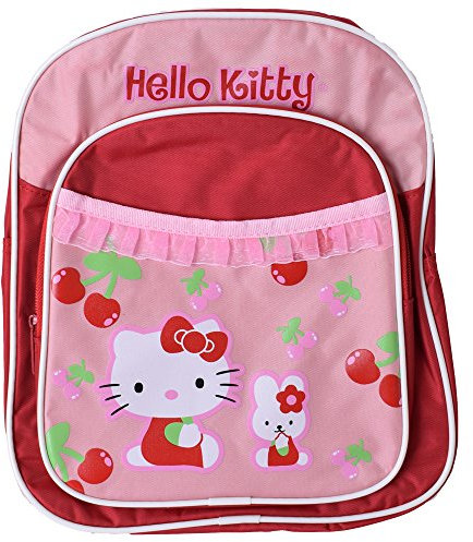 TE-Trend Hello Kitty Rucksack Kinder Rucksack Vorfach Fahrradtasche rot
