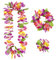 Widmann 9136W - 3-teiliges Hawaii Set, Kette, Armband und Kopfschmuck, orange, pink, lila, Hawaiischmuck, Gruppenkostüm, Beachparty, Hawaiiparty, Motto Party, Karneval, Mehrfarbig, Einheitsgröße