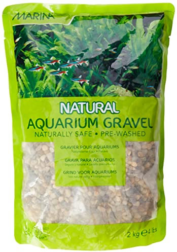 Marina Ghiaia Decorativa per Acquario, Naturale, Grigio, 2-4 mm, 2 kg