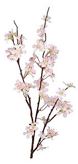 Künstlicher Apfelblüten Dekozweig 84cm lang mit 3 Ästen und Creme farbigen Blüten - Blühender Apfelbaum Kunstzweig