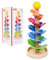 Goki – 8653832 – Murmelbahn – Pagode, Höhe 37, Holz und Glas, Kreatives Holzspielzeug mit Klangspiel 38cm, Natur, Ab 3 Jahren