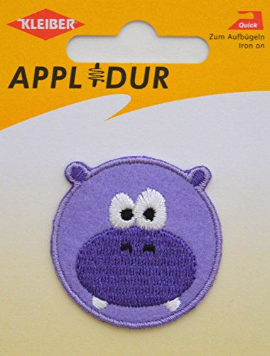 Kleiber 4,5 cm Kleiner Lila Nilpferd Sticker zum Aufbügeln