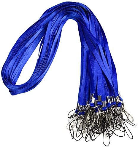 Wisdompro Schlüsselband Lang 30 Stück, Schlüsselbänder mit Fahnenstange Clip, Lanyard für Ausweise, Schlüssel (Blau)