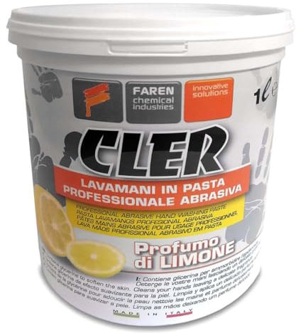 Faren CLER, Pasta Lavamani Abrasiva di alta qualità, Pulente, Emmoliente,con succo di limone, 1Kg