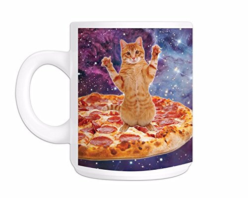 Bang Tidy Clothing Novelty Printed Mugs Pizza Space Cat Coffee Mug Cup Gift