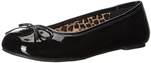 Pleaser Pink Label Damen ANNA-01 Geschlossene Ballerinas, Schwarz (Blk Pat), 44 EU