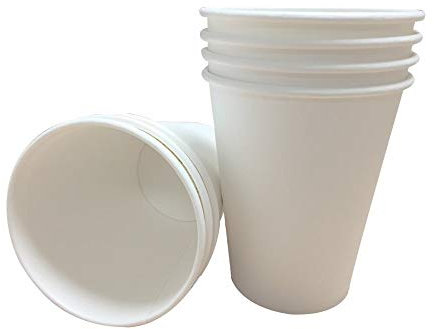 8oz Single Wall White Paper Cups - Great for Tea, Coffee, Cappuccino, Hot Drinks - Eco-Friendly Drinkware 100% Biodegradable Compostable Recyclable - 500 Pack