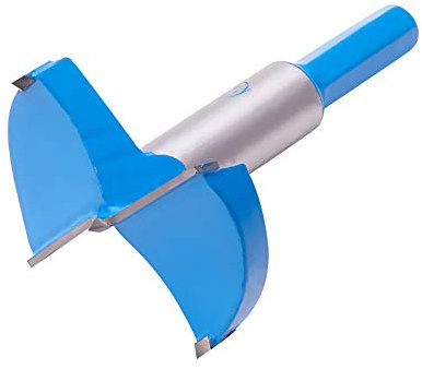 Utoolmart Forstner Bohrer mit Holzbohrung 55 mm Durchmesser Gerader Schaft Hartmetallspitze Professionelle Holzbearbeitung Lochsäge Holzschneider 80 mm Länge Blau 1St