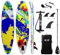 Aufblasbares SUP Board für Stand Up Paddle Board (15cm Dick) | Surfbrett Sets mit Hochdruck-Pumpe + Verstellbare Paddel + 3 Finnen + Füße TPU Paddle Leash + Großer Rucksack & Reparaturset (Rot-03)