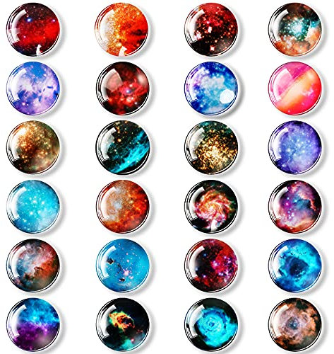 24 Stück Kühlschrankmagnete, Magnete für Magnettafel, Magnete Kühlschrank, Whiteboard Magnete, Schöne Planetarische Farbenfrohe Dekorative Magnete, Magnet Kugeln in Bunt, Kühlschrankmagnete Kinder