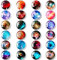 24 Pack Planetary Colorful Decorative Magnets for Refrigerator & Whiteboard - Fridge & Classroom Magnets
