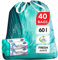 Sacs Poubelle 40l Parfumés Écolos - 40 Pcs en Plastique Recyclé Résistants Avec Cordon de Serrage Contrôle Des Odeurs Parfaits Pour Maison Bureau Écoles Sac Poubelle