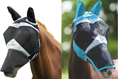 Shires Fine Mesh Fly Mask With Ears and Nose - Black: XS Pony