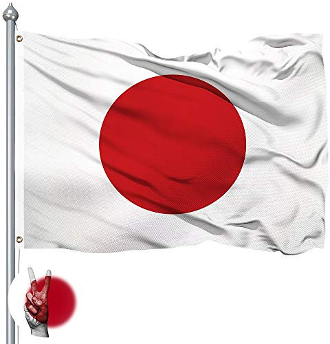QSUM Bandera de Japón - Poliéster 400D Poliéster de Banderas Nacionales Japonesas con Colores Vivos y Resistente la Decoloración UV, Dandera Hinomaru, 90x150cm