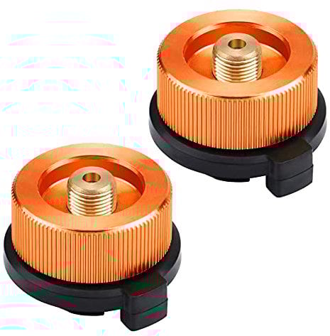 HUSZZM 2 PCS Camping Gas Adapter Gas Stove Adapter Stove Connector Outdoor Camping Adapter Connector Gas Bottle Adaptor for Hiking and Camping Butane Canister to Screw Gas Cartridge