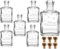 gouveo 6er Set 250 ml Glasflaschen Cube mit Gravur Merry Christmas und Korken (HGK) - Leere Flaschen für Weihnachten - Kleine Flaschen zum Verschenken