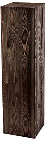 DECOKTIVO Holzständer, Holzblock, Baumstamm Deko, Bodenwindlicht Säule, Blumensäule Holz, Dekosäule, Stabil und Langlebig, Schwarz, 75x20x20 cm