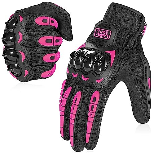 COFIT Motorrad Handschuhe, Touchscreen Motorradhandschuhe für Motorradrennen, Mountainbike, Motorcross, Klettern, Wandern und andere Outdoor Sportarten und Aktivitäten - Rosa M