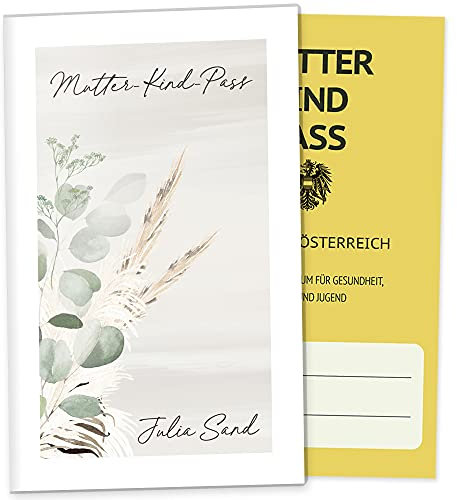 OLGS Mutterkindpasshülle Österreich Dünengräser - Personalisierte Schutzhülle, Schwangerschaftsgeschenk