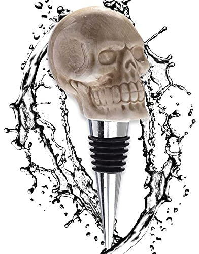 mtb more energy Deko Flaschenverschluss ''Drunken Skull'' - Totenkopf aus Keramik - Metallverschluss mit Gummidichtung